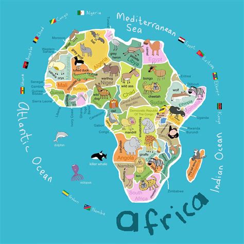 children map of africa download